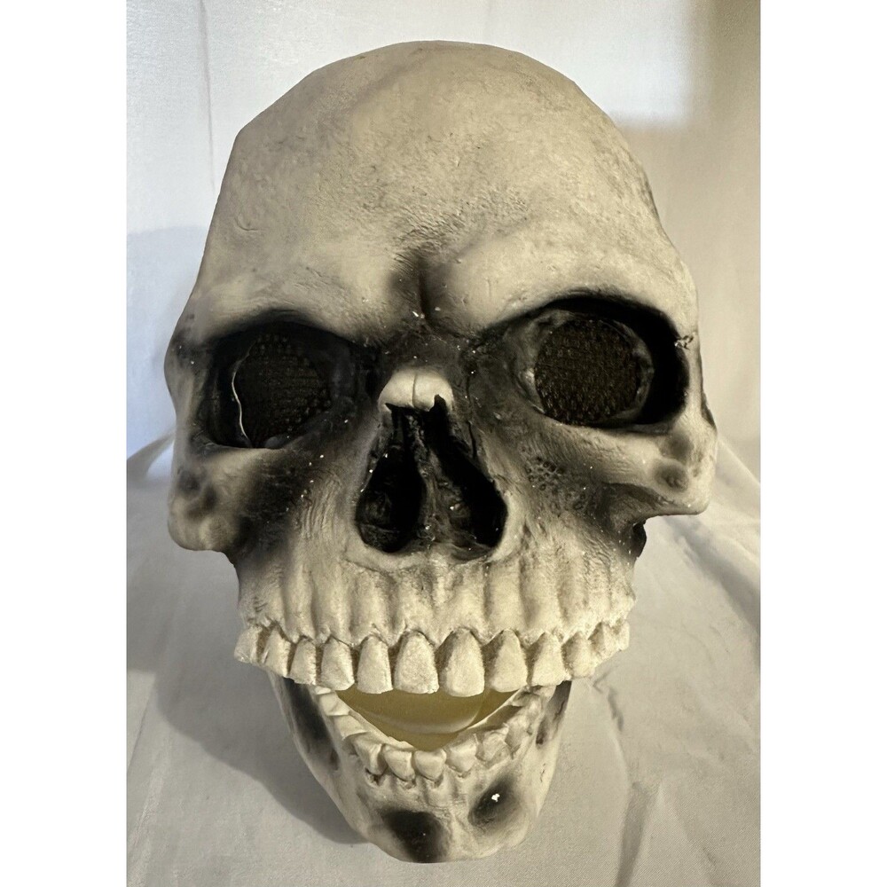 Skull Halloween Horror Adult Rubber Helmet Mask Open Mouth with Removable Jaw